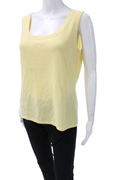 Escada Womens Cardigan Cashmere Floral Scoop Neck Long Sleeve Yellow Size 42