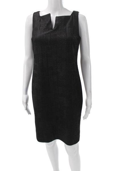 Sara Campbell Womens Sheath Dress Black Square Neck Sleeveless Zip Knee Size 2