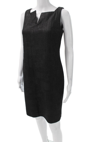 Sara Campbell Womens Sheath Dress Black Square Neck Sleeveless Zip Knee Size 2