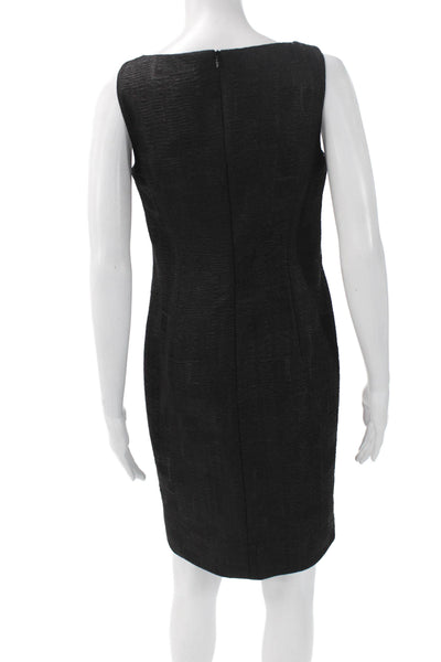 Sara Campbell Womens Sheath Dress Black Square Neck Sleeveless Zip Knee Size 2