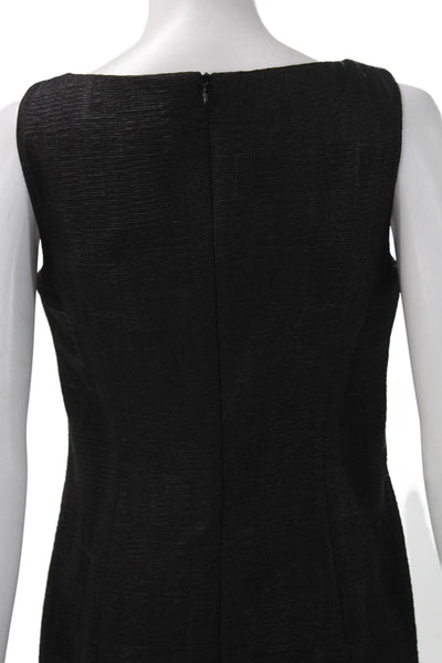 Sara Campbell Womens Sheath Dress Black Square Neck Sleeveless Zip Knee Size 2