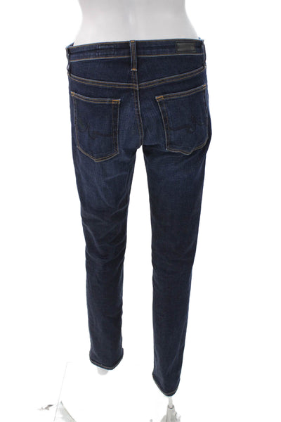 AG Adriano Goldschmied Women Skinny Blue Jeans Mid Rise Button Size 27