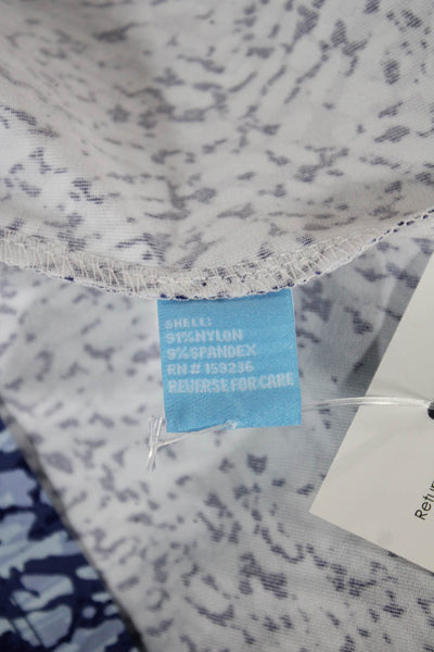 J. Mclaughlin Womens Basic Blue Animal Print V-Neck 3/4 Sleeve Blouse Size S