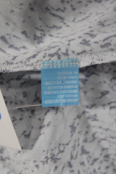 J. Mclaughlin Womens Basic Blue Animal Print V-Neck 3/4 Sleeve Blouse Size S