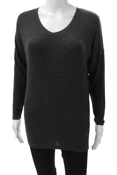 Cabi Womens Tunic T-Shirt Gray Scoop Neck Long Sleeve Rayon Spandex Size 2XS