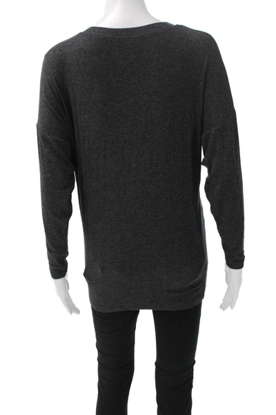 Cabi Womens Tunic T-Shirt Gray Scoop Neck Long Sleeve Rayon Spandex Size 2XS