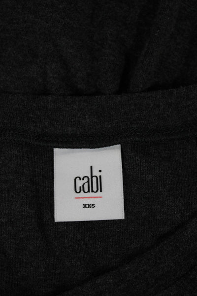 Cabi Womens Tunic T-Shirt Gray Scoop Neck Long Sleeve Rayon Spandex Size 2XS