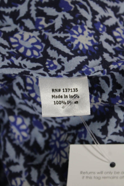Bella Tu Womens Multicolor Ikat Linen Basic Jacket Longsleeve Size L