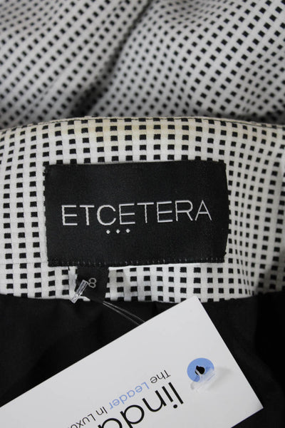 Etcetera Womens Black Geometric Cotton Jacket Long Sleeve Size 8