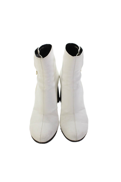 Stella McCartney Womens Tortoise Shell Heel Ankle Boots White Suze 38.5 8.5