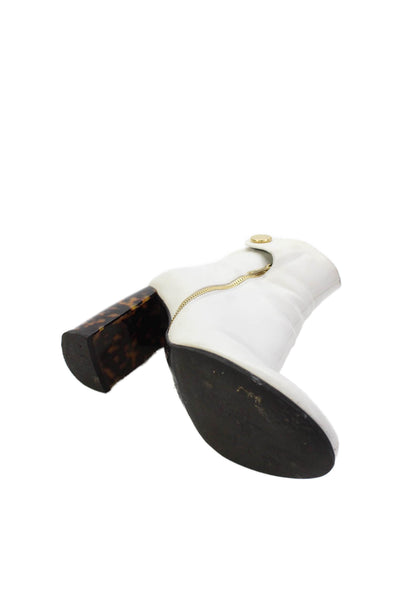 Stella McCartney Womens Tortoise Shell Heel Ankle Boots White Suze 38.5 8.5