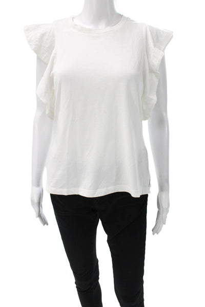 Allsaints Womens Basic White Cotton Crew Neck T Shirt Size 4