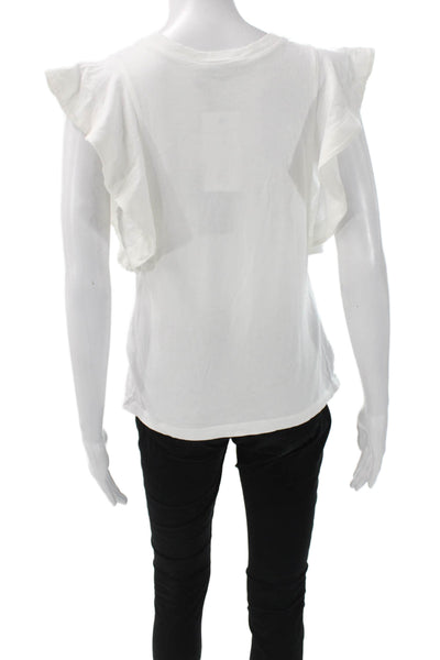 Allsaints Womens Basic White Cotton Crew Neck T Shirt Size 4