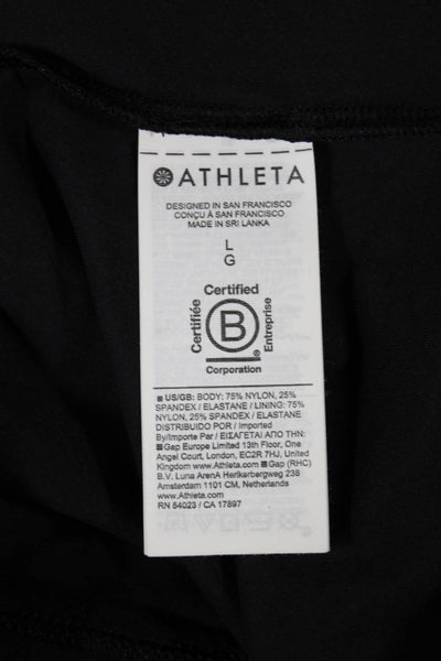 Athleta Women Cropped V-Neck Tank Black Size L