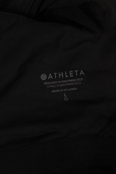 Athleta Women Cropped V-Neck Tank Black Size L