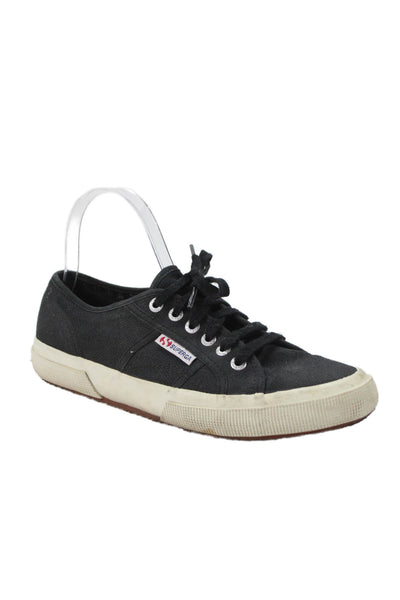 Superga Womens Low Top Lace Up Walking Sneakers Black Size 8.5