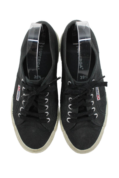 Superga Womens Low Top Lace Up Walking Sneakers Black Size 8.5