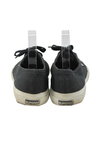 Superga Womens Low Top Lace Up Walking Sneakers Black Size 8.5