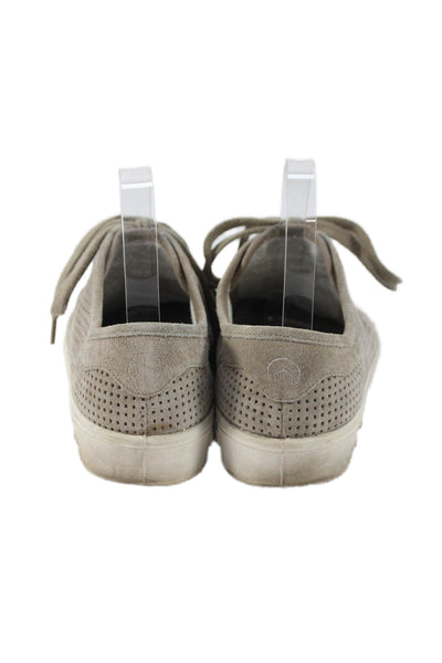 Rag & Bone Womens Suede Perforated Lace Up Low Top Sneakers Beige Size 8.5