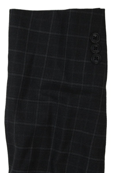 Alan Flusser Men Gray Check Blazer Button Closure Size 42