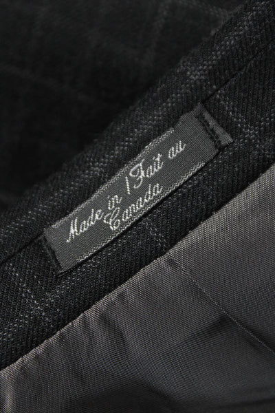Alan Flusser Men Gray Check Blazer Button Closure Size 42