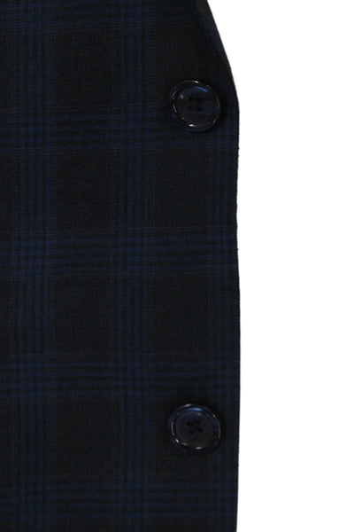 Tiglio Mens 2 Button Plaid Wool Blue Blazer Size 54