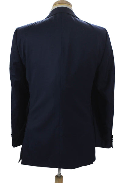 Calvin Klein Mens Tuxedo Jacket Blue Wool Button Solid Size 42