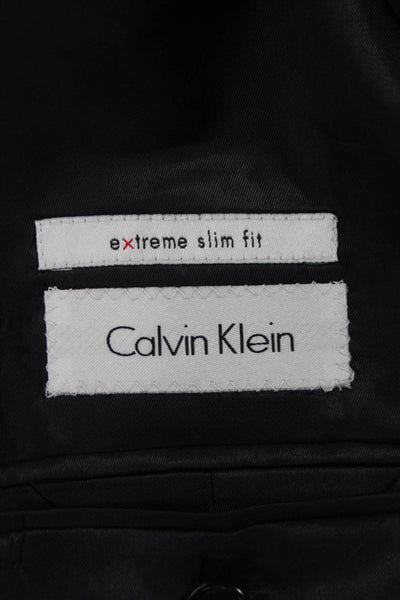 Calvin Klein Mens Tuxedo Jacket Blue Wool Button Solid Size 42