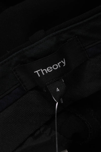 Theory Women Black Wool Ankle Pants Hook & Eye Inseam 28 Size 4