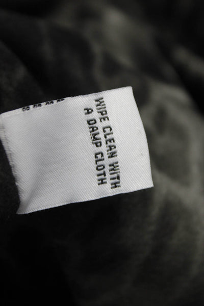 Jane Post Women Rain Coat Black Animal Print Polyester Button Size S