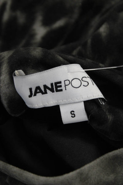 Jane Post Women Rain Coat Black Animal Print Polyester Button Size S