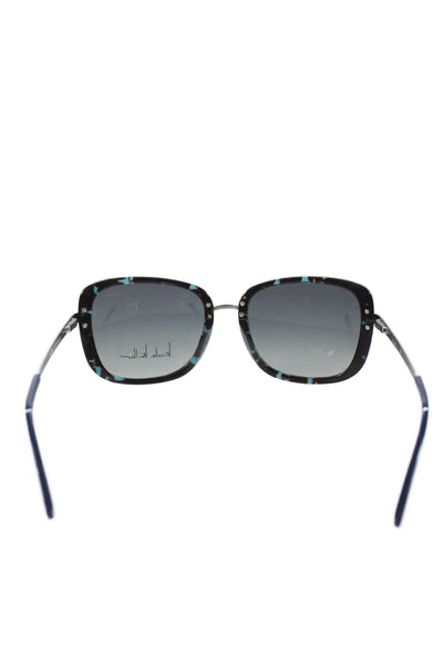 Nicole Miller Womens Rachel Tortoise Shell Print Oversized Sunglasses Black