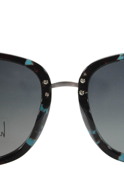 Nicole Miller Womens Rachel Tortoise Shell Print Oversized Sunglasses Black