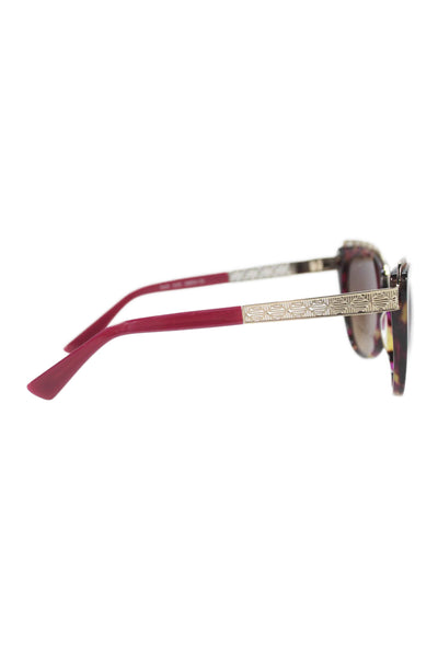 Nicole Miller Womens Tortoise Shell Print Cate Eye Oversized Sunglasses Purple