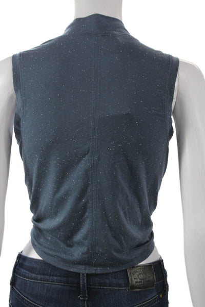 Lululemon Womens Blue Spotted Cropped Tank Mock Neck Size 6