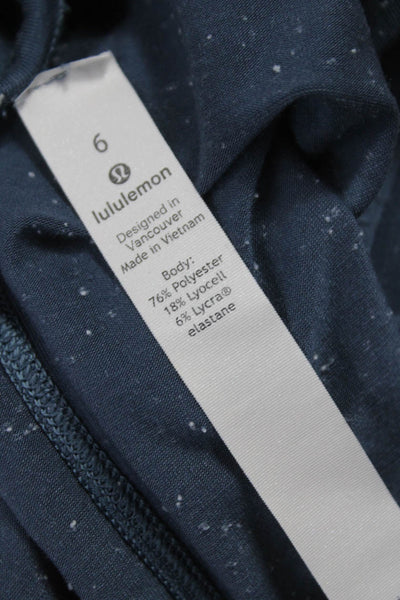 Lululemon Womens Blue Spotted Cropped Tank Mock Neck Size 6