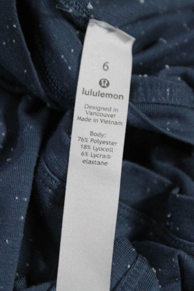 Lululemon Womens Blue Spotted Cropped Tank Mock Neck Size 6