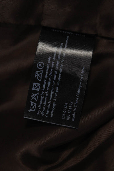 Stills Women Straight Pencil Leather Midi Skirt Brown Size 10