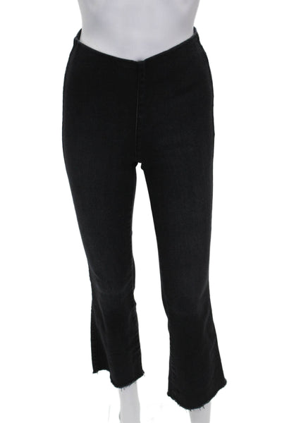 Frank & Eileen Womens Cropped Jeans Black High Rise Cotton Blend Size 24