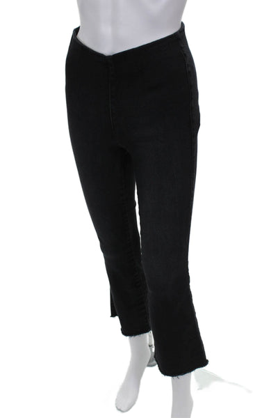 Frank & Eileen Womens Cropped Jeans Black High Rise Cotton Blend Size 24