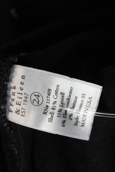Frank & Eileen Womens Cropped Jeans Black High Rise Cotton Blend Size 24
