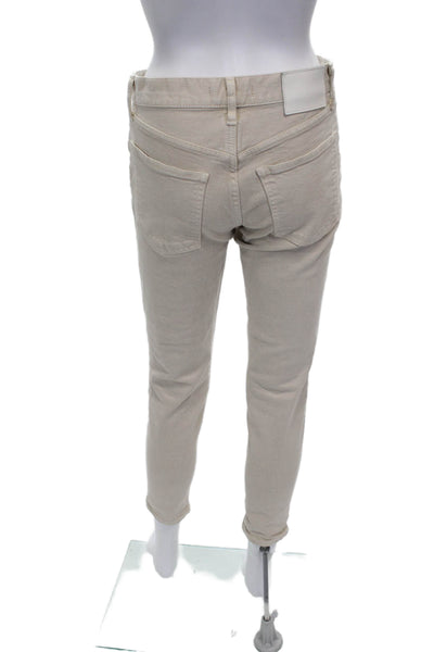 Moussy Womens Skinny Jeans Beige Low Rise Button Size 26