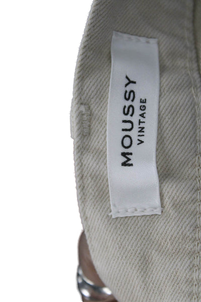 Moussy Womens Skinny Jeans Beige Low Rise Button Size 26