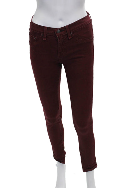 Rag & Bone Jean Womens Red Skinny Jeans Cotton Blend Size 25