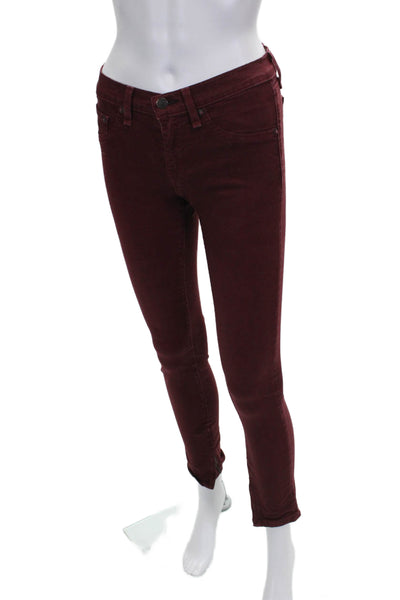 Rag & Bone Jean Womens Red Skinny Jeans Cotton Blend Size 25