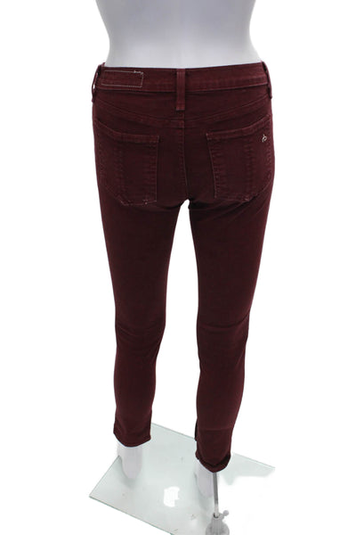 Rag & Bone Jean Womens Red Skinny Jeans Cotton Blend Size 25