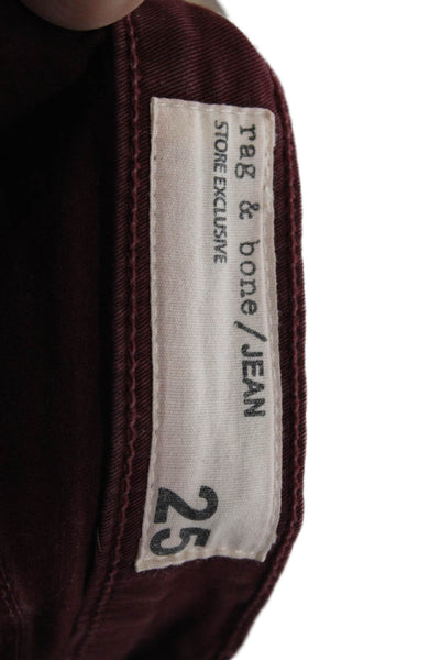 Rag & Bone Jean Womens Red Skinny Jeans Cotton Blend Size 25