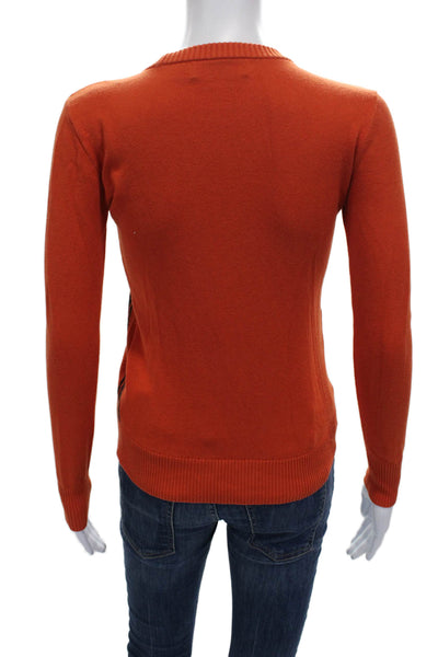 Lauren Ralph Lauren Womens Orange Cotton Crewneck Pullover Sweater Size 2XS