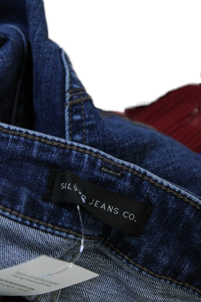 Silver Jeans Womens Bootcut Jeans Blue Cotton Blend Size 24