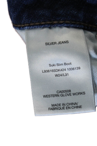Silver Jeans Womens Bootcut Jeans Blue Cotton Blend Size 24
